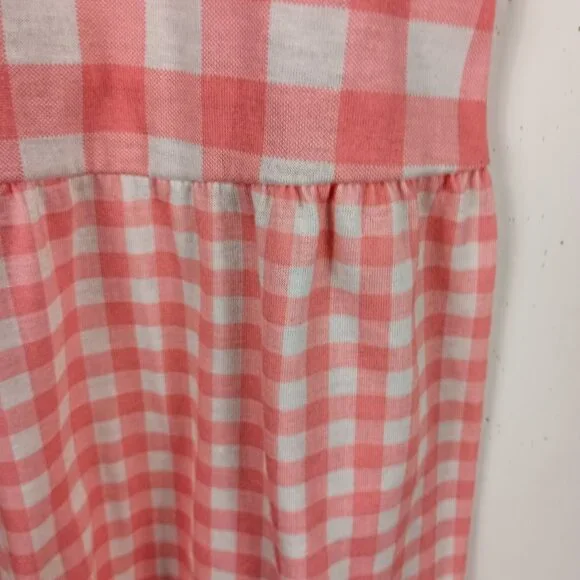 Cat & Jack Pink & White Plaid Gingham Sleeveless Girls Summer Dress Size M 7/8 - Picture 2 of 5